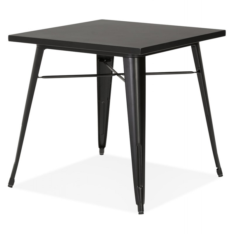 Table à manger industrielle carré ALBANE (76x76 cm) (noir) - image 60485
