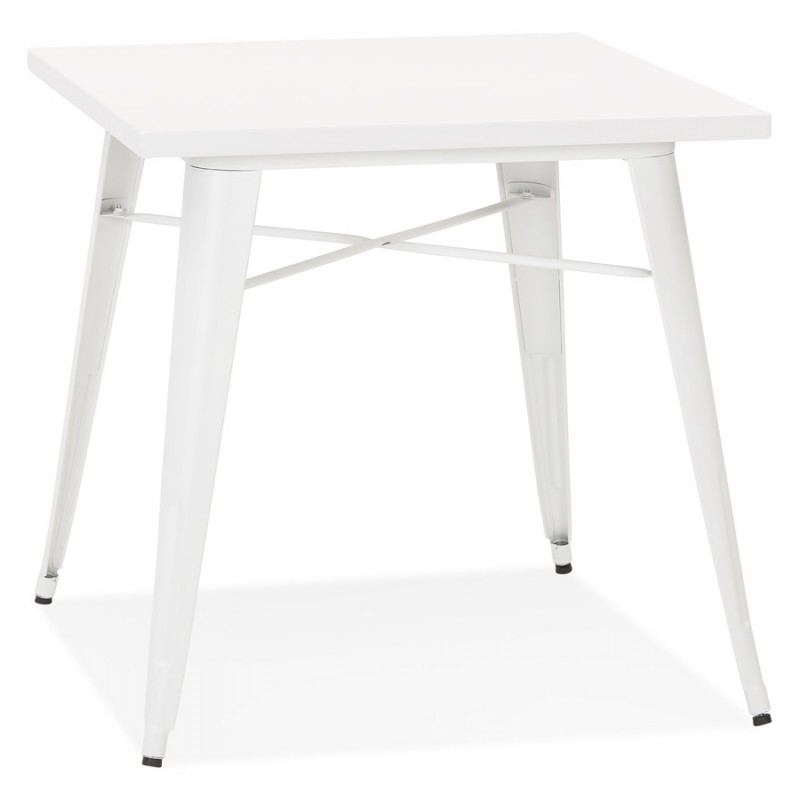 Table à manger industrielle carré ALBANE (76x76 cm) (blanc) - image 60493