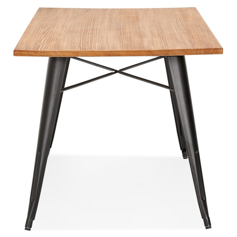 Tavolo da pranzo industriale in legno massello e metallo NAVA (150x80 cm) (finitura naturale) - image 60505