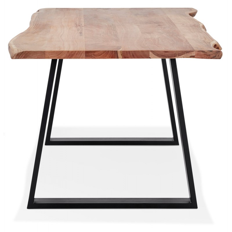 Table à manger en bois massif d'acacia LANA (100x240 cm) (finition naturel) - image 60516