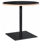 Round design dining table foot powder-coated metal FLANNEL (Ø 80 cm) (black)