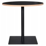 Mesa de comedor de diseño redondo pie con recubrimiento en polvo metal FLANNEL (Ø 80 cm) (negro)