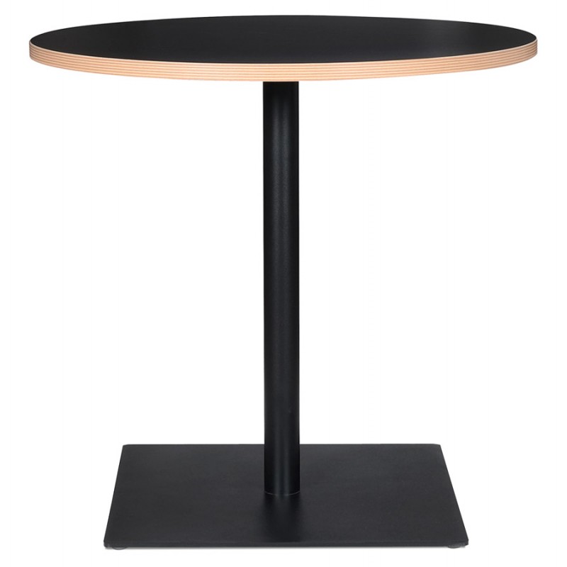 Mesa de comedor de diseño redondo pie con recubrimiento en polvo metal FLANNEL (Ø 80 cm) (negro) - image 60558