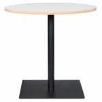Round design dining table foot powder-coated metal flannel (Ø 80 cm) (white)