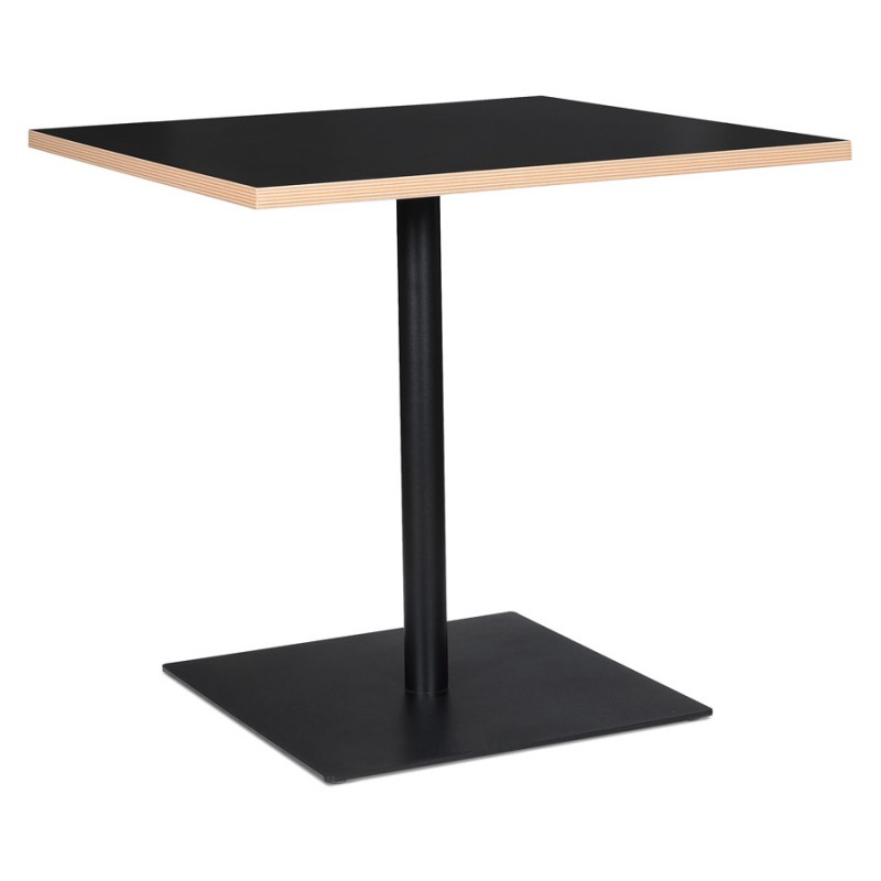 Mesa de comedor diseño de pie cuadrado franela metálica con recubrimiento en polvo (80x80 cm) (negro) - image 60563