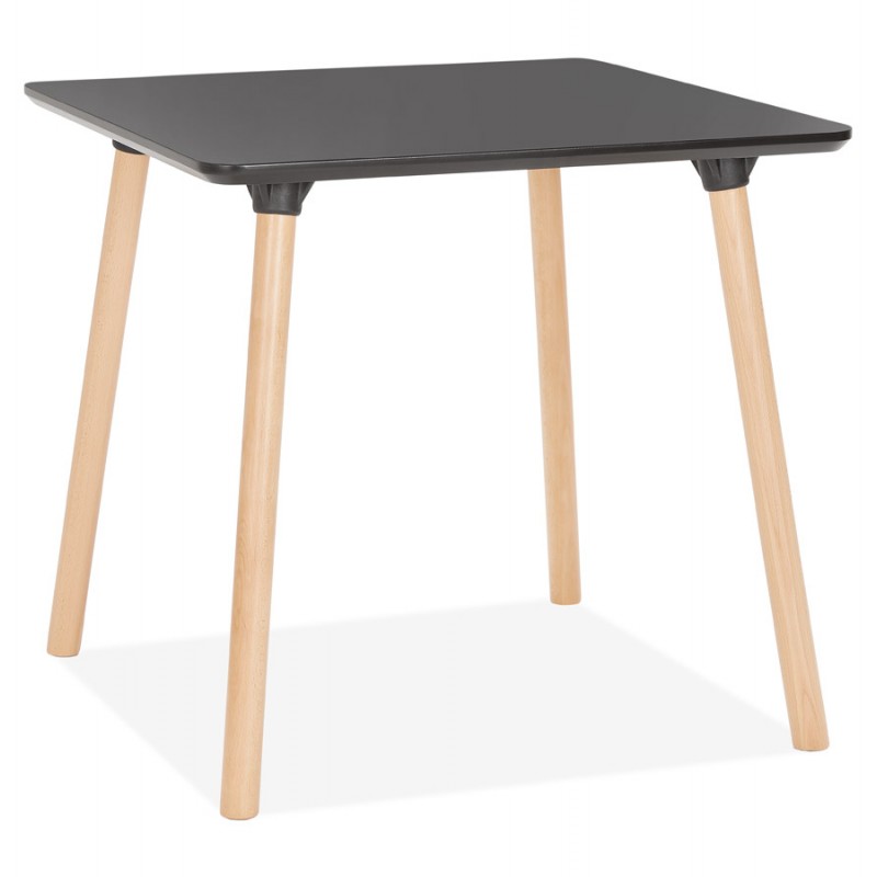 Mesa de comedor de diseño de madera de haya de pie cuadrado JANINE (80x80 cm) (negro) - image 60569