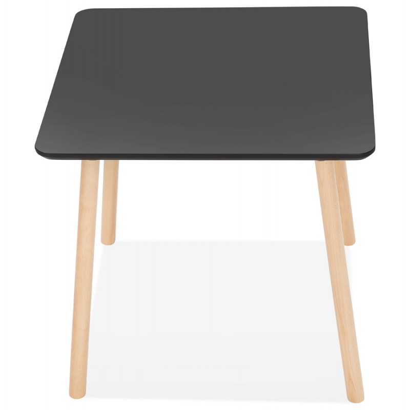 Mesa de comedor de diseño de madera de haya de pie cuadrado JANINE (80x80 cm) (negro) - image 60572