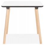 Mesa de comedor de diseño de madera de haya de pie cuadrado JANINE (80x80 cm) (blanco)