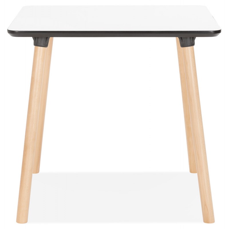 Mesa de comedor de diseño de madera de haya de pie cuadrado JANINE (80x80 cm) (blanco) - image 60577