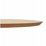 Design runder Esstisch oder Schreibtisch aus Holz und lackiertem Metall MAUD (Ø 90 cm) (natur)