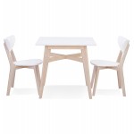 Design quadratischer Esstisch aus Holz MARTIAL (80x80 cm) (weiß)