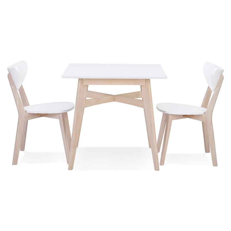 Design square wooden dining table MARTIAL (80x80 cm) (white) - image 60616