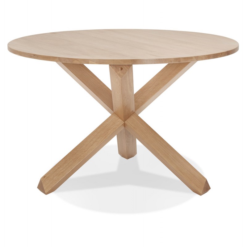 Tavolo da pranzo rotondo di design in massello di rovere VALENTINE (Ø 120 cm) (naturale) - image 60619