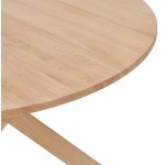 Mesa de comedor redonda de diseño en roble macizo VALENTINE (Ø 120 cm) (natural)