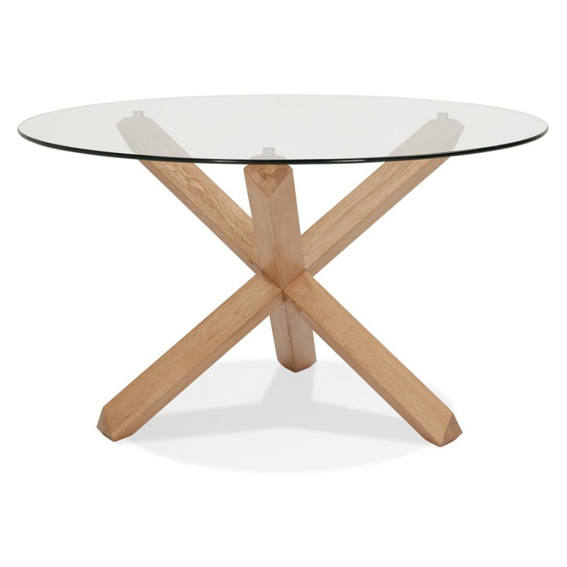 Round design dining table in glass POLO (Ø 130 cm) (transparent) - image 60630