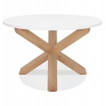 Tavolo da pranzo rotondo di design in legno NICOLE (Ø 120 cm) (bianco opaco lucido)
