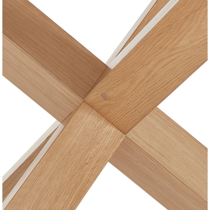 Mesa de comedor redonda de diseño de madera NICOLE (Ø 120 cm) (blanco mate pulido) - image 60647