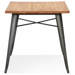 Quadratischer Industrietisch aus Holz und dunkelgrauem Metall GILOU (76x76 cm) (braun)