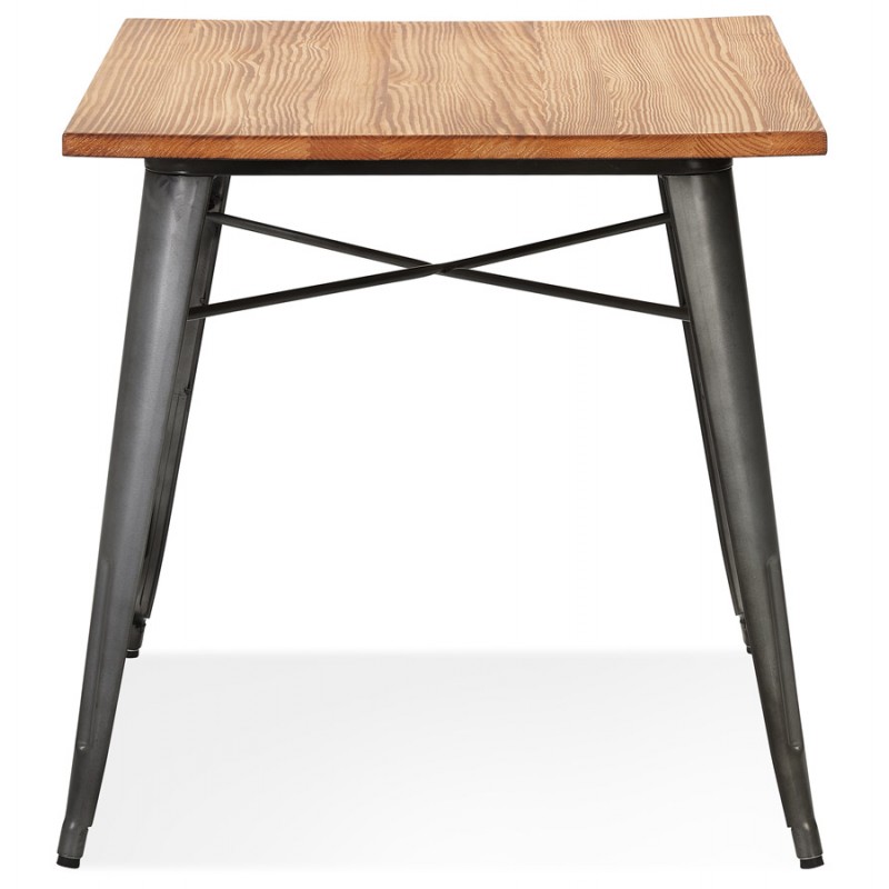 Square industrial style table in wood and dark grey metal GILOU (76x76 cm) (brown) - image 60651