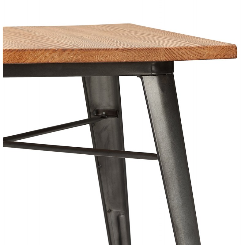 Square industrial style table in wood and dark grey metal GILOU (76x76 cm) (brown) - image 60655
