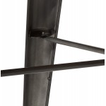 Mesa cuadrada estilo industrial en madera y metal gris oscuro GILOU (76x76 cm) (marrón)