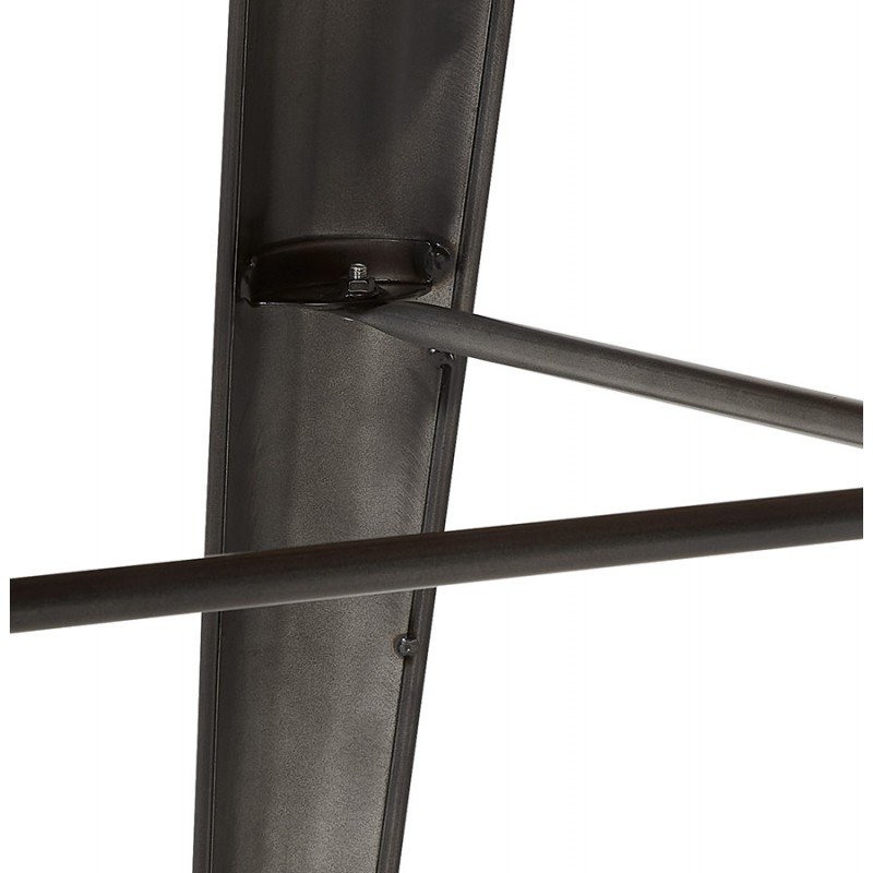 Mesa cuadrada estilo industrial en madera y metal gris oscuro GILOU (76x76 cm) (marrón) - image 60656