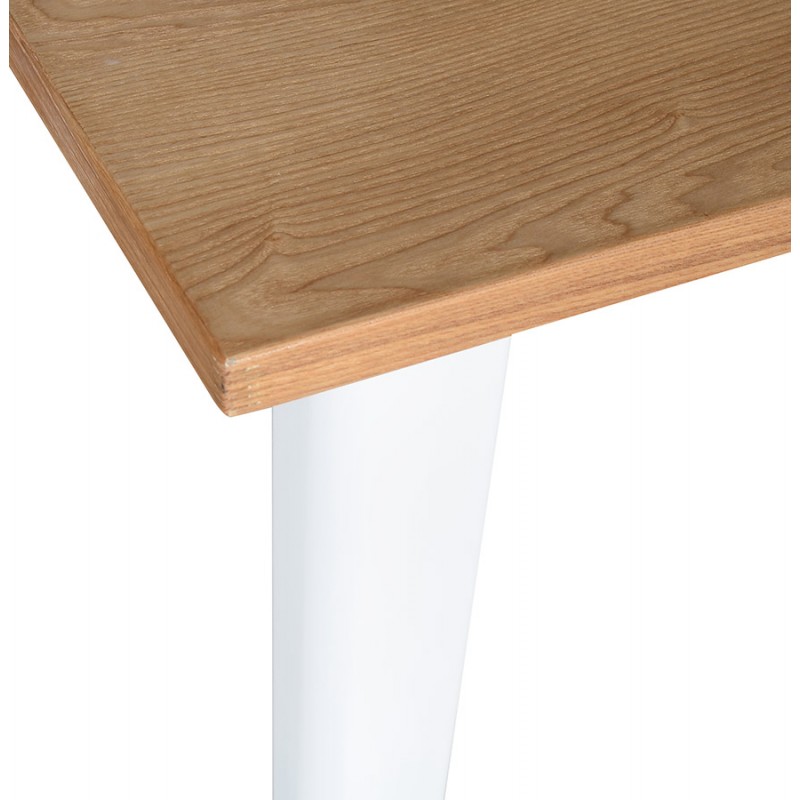 Tavolo quadrato in stile industriale in legno e metallo bianco GILOU (76x76 cm) (naturale) - image 60668