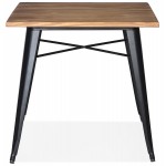 Quadratischer Industrietisch aus Holz und schwarzem Metall GILOU (76x76 cm) (braun)