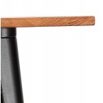 Quadratischer Industrietisch aus Holz und schwarzem Metall GILOU (76x76 cm) (braun)