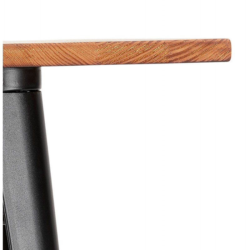 Table carré style industriel en bois et métal noir GILOU (76x76 cm) (marron) - image 60676
