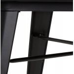 Table carré style industriel en bois et métal noir GILOU (76x76 cm) (marron)