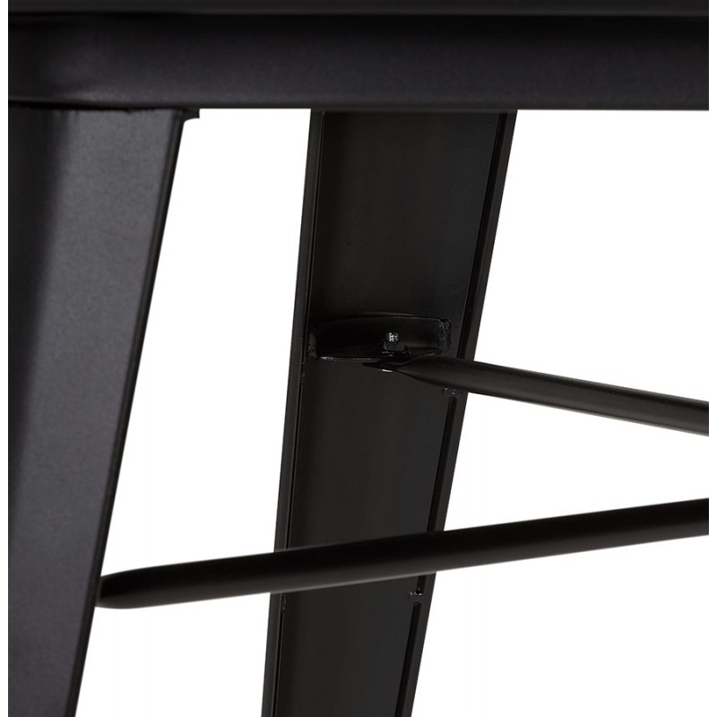 Table carré style industriel en bois et métal noir GILOU (76x76 cm) (marron) - image 60678