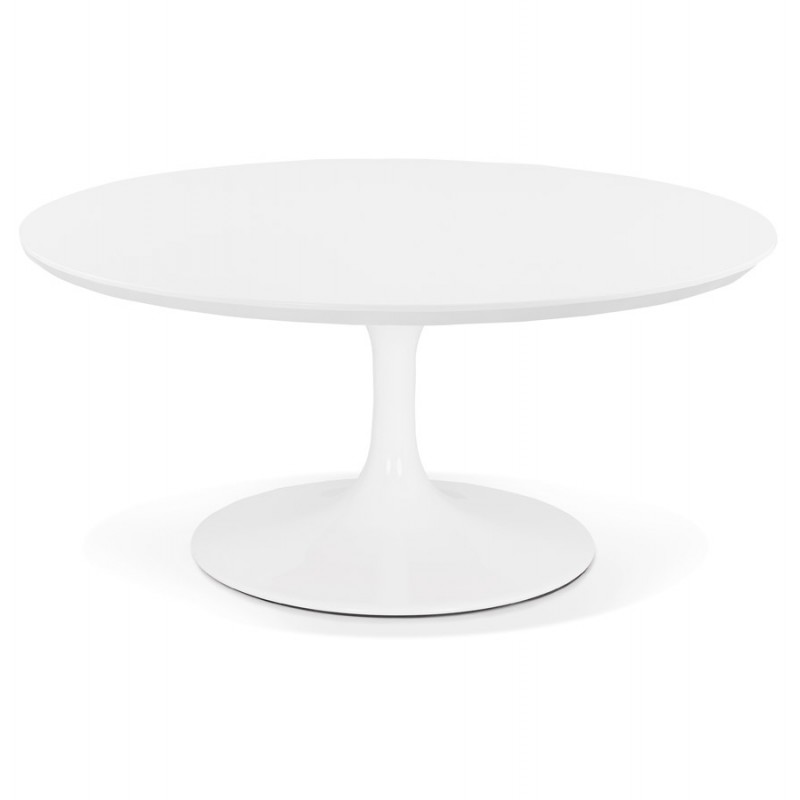 Table basse design ronde pied blanc (Ø 90) MARTHA (blanc) - image 60721