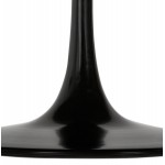Coffee table design round foot black (Ø 90) MARTHA (natural)