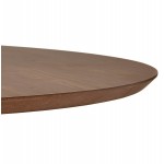 Table basse design ronde pied noir (Ø 90) MARTHA (noyer)