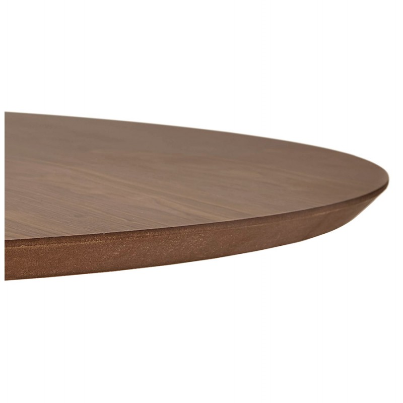 Table basse design ronde pied noir (Ø 90) MARTHA (noyer) - image 60734