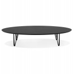 Tavolino ovale di design in legno e metallo CHALON (nero)
