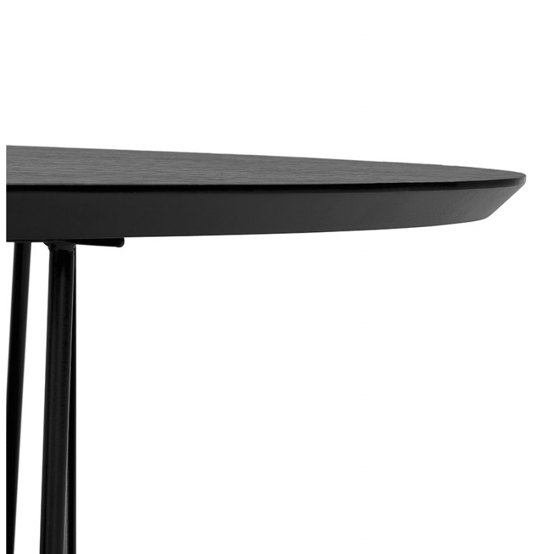 Mesita de diseño ovalado en madera y metal CHALON (negro) - image 60749