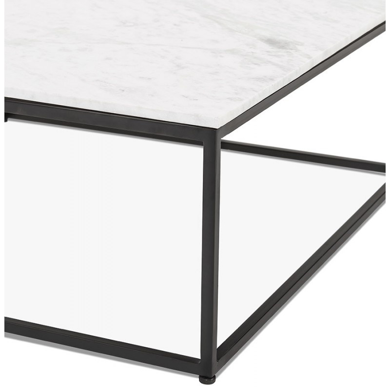 Tavolino in pietra quadrata effetto marmo NICOS (bianco) - image 60757