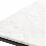 NICOS marble effect square stone coffee table (white)