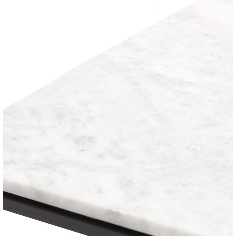 NICOS marble effect square stone coffee table (white) - image 60758
