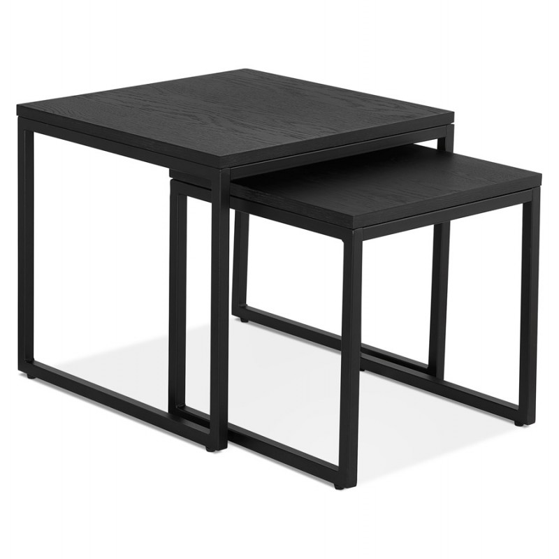 Tables gigognes en bois et métal noir PRESCILLIA (noir) - image 60777