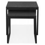 Tables gigognes en bois et métal noir PRESCILLIA (noir)