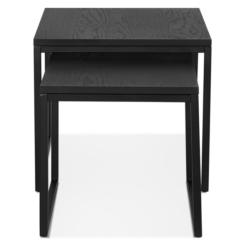 Nesting tables in wood and black metal PRESCILLIA (black) - image 60778