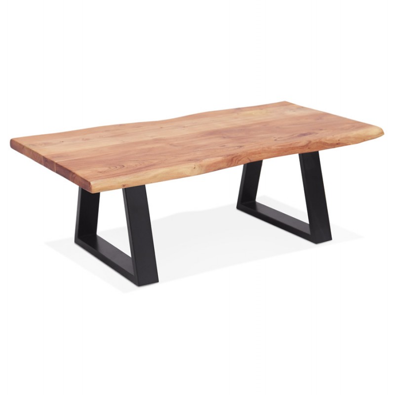 Table de salon en bois massif d'acacia LANA (115x65 cm) (naturel) - image 60785