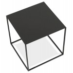 Table d'appoint style industriel en métal CHARLINE (noir)