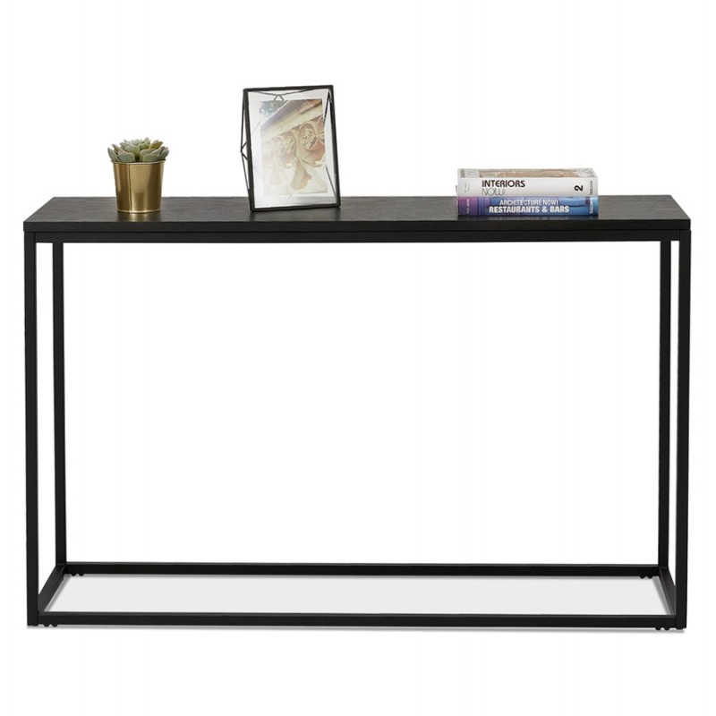 Consola de diseño en madera y metal negro ROSALINE (120x35 cm) (negro) - image 60820