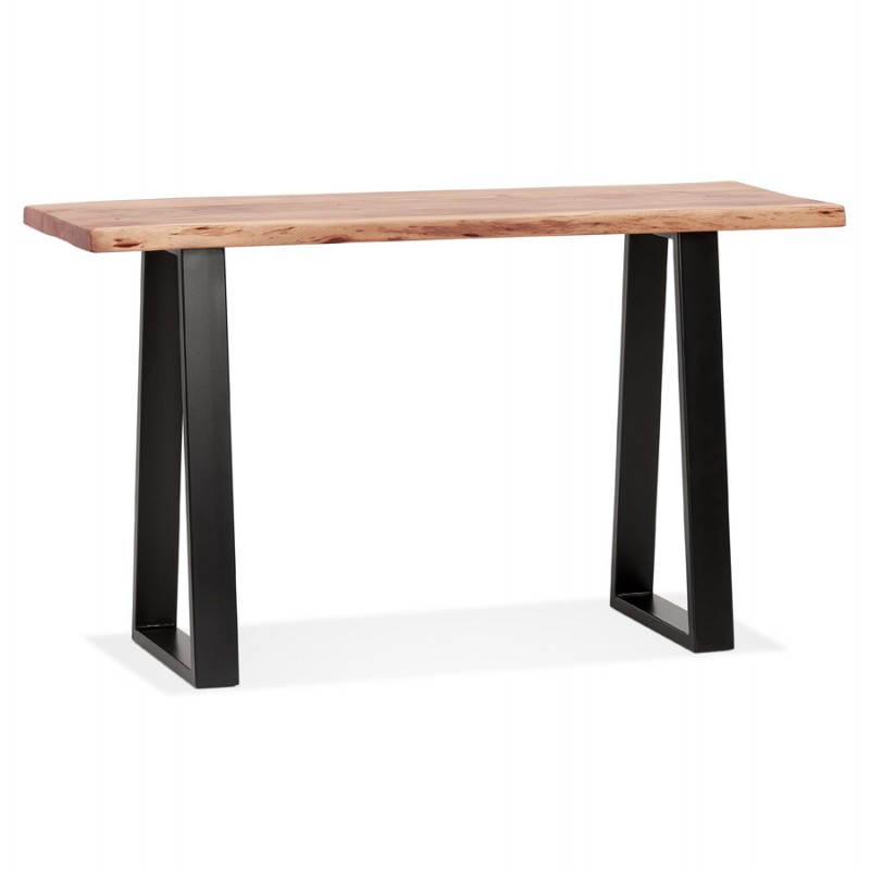 Design console in solid acacia wood and black metal LANA (45x130 cm) (natural) - image 60821