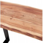 Consolle di design in legno massello di acacia e metallo nero LANA (45x130 cm) (naturale)