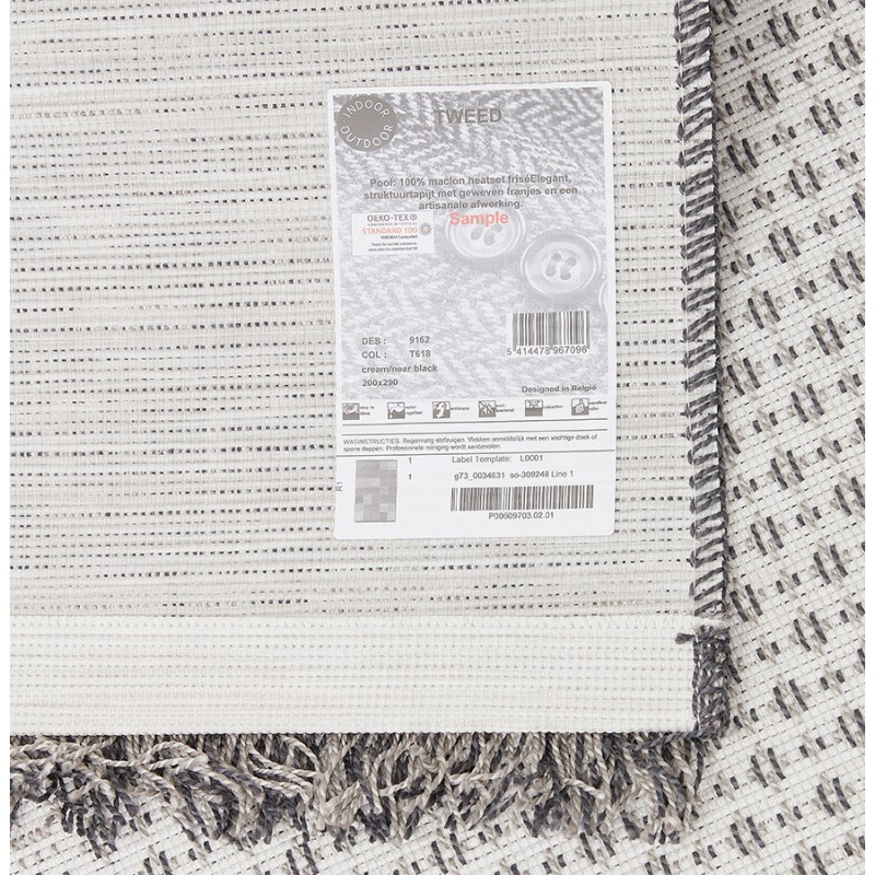 Rechteckiger Design-Teppich aus Polypropylen MARTINE (200x290 cm) (grau) - image 60871